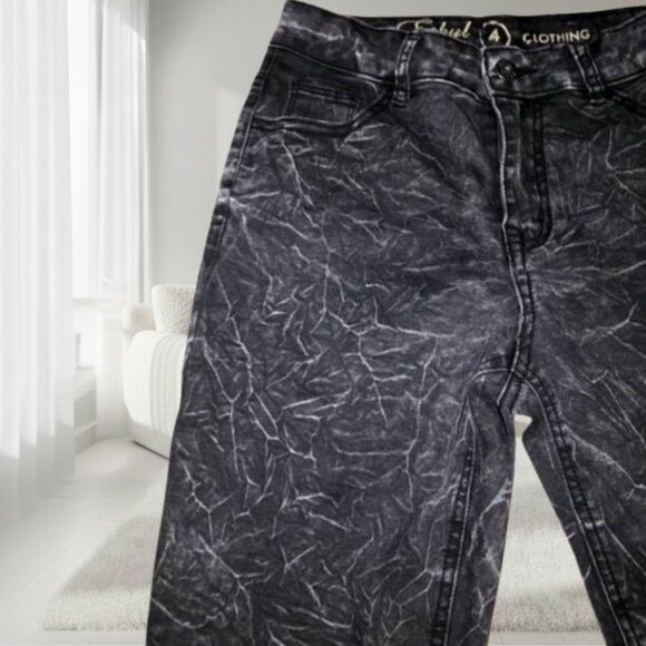 Ethyl Clothing High Rise Wrinkle Acid Wash Skinny Jeans Size 4 - Picture 4 of 9